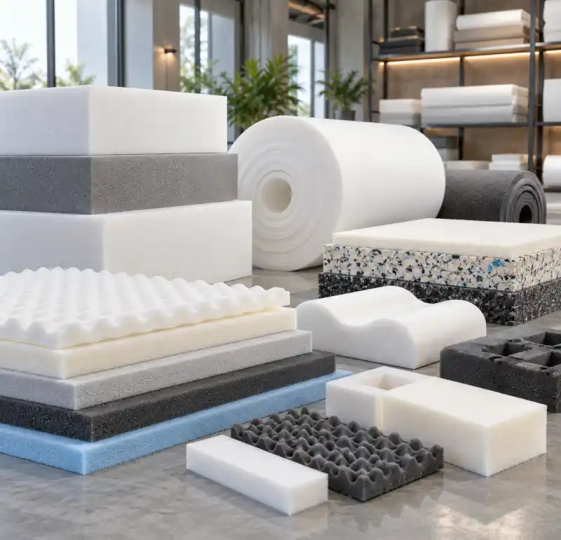 Foam grades on display: convoluted, bonded, acoustic and slab foam