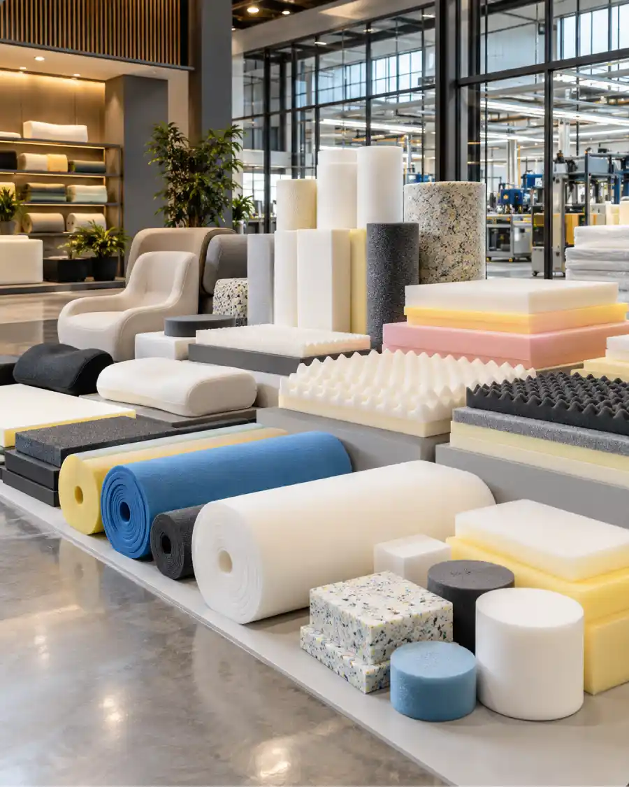Foam blocks in a range of colours and densities